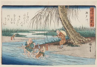 Seto-rivier door Ando or Utagawa Hiroshige