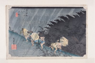 Shono: Stortregen door Ando or Utagawa Hiroshige