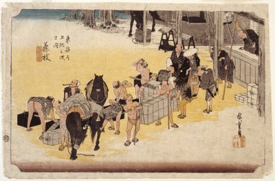 Station 23, Fujieda door Ando or Utagawa Hiroshige