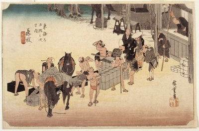 Station 23, Fujieda door Ando or Utagawa Hiroshige