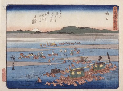 Station 24, Shimada door Ando or Utagawa Hiroshige