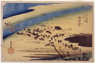 Station 24, Shimada door Ando or Utagawa Hiroshige