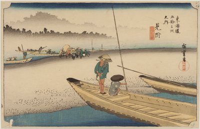 Tenryu-rivier door Ando or Utagawa Hiroshige