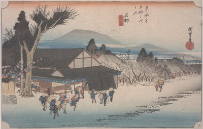 Het dorp Mekawa door Ando or Utagawa Hiroshige