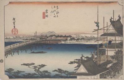 Toyokawa-brug door Ando or Utagawa Hiroshige
