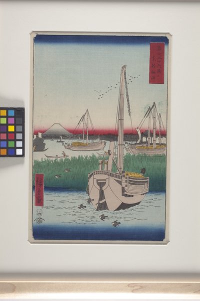 Tsukuda offing in de oostelijke hoofdstad door Ando or Utagawa Hiroshige