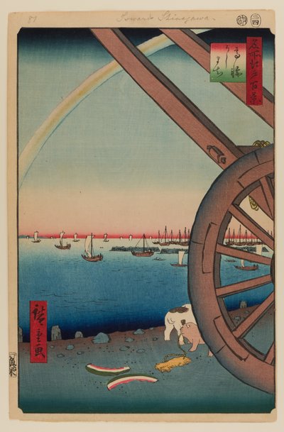 Ushimachi, Takanawa door Ando or Utagawa Hiroshige