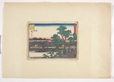 Uitzicht op Saruwakacho vanaf Matsuchiyama door Ando or Utagawa Hiroshige