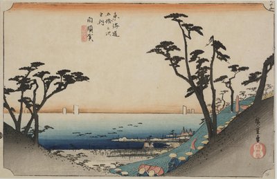 Uitzicht op Shiomizaka door Ando or Utagawa Hiroshige