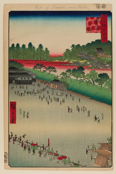 Yatsukoji, binnen de Sujikai Poort door Ando or Utagawa Hiroshige
