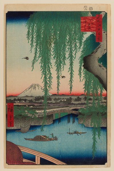 Yatsumi-brug door Ando or Utagawa Hiroshige