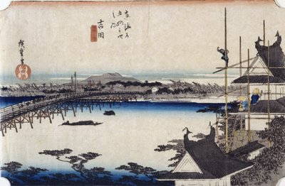 Yoshida door Ando or Utagawa Hiroshige