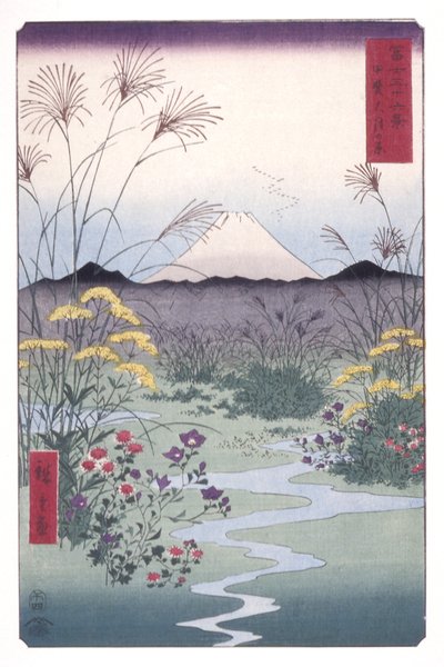 Ōtsuki-vlakte in de provincie Kai door Ando or Utagawa Hiroshige