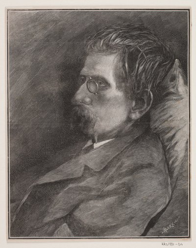 Portret van J.P. Jacobsen door André Bork