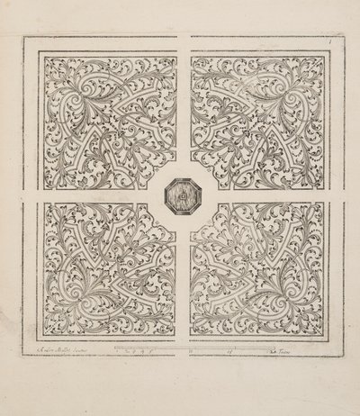 Ontwerp voor Parterre, uit Theatre des Plans et Jardinages, uitgegeven 1652 (gravure) door André Mollet