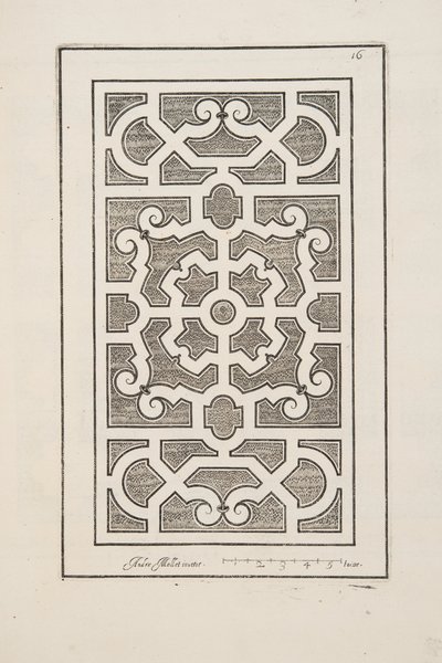 Ontwerp voor Parterre, uit Theatre des Plans et Jardinages, uitgegeven 1652 (gravure) door André Mollet