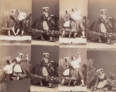 Eugénie Schlosser en Coralli, 1863 door Andre Adolphe Eugene Disderi