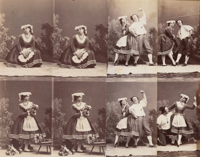Eugénie Schlosser en Coralli, 1863 door Andre Adolphe Eugene Disderi