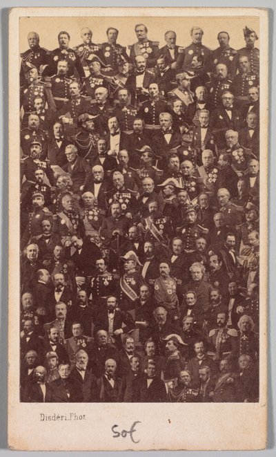 Zonder titel (Franse militaire helden en politieke leiders) door Andre Adolphe Eugene Disderi