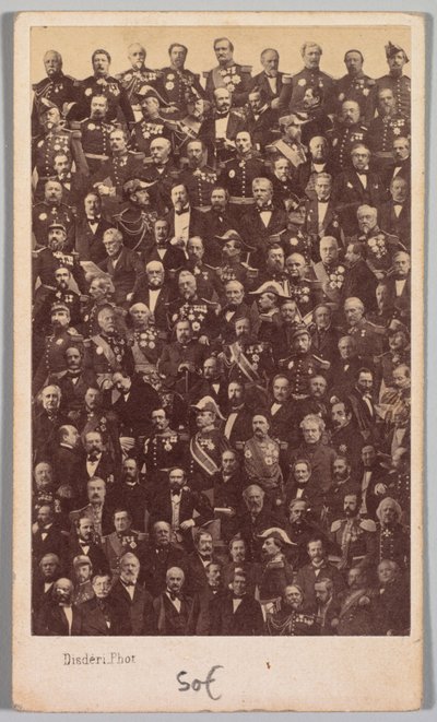 Ongenoemde Franse Militaire Helden en Politieke Leiders, midden jaren 1860 door Andre Adolphe Eugene Disderi