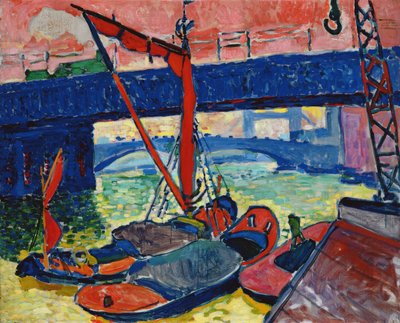 Binnenvaartschepen op de Theems door Andre Derain