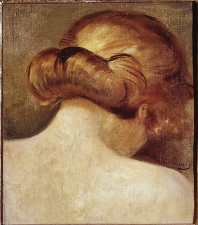 Blonde vrouwenhals met knotje. Schilderij van Andre Derain (1880-1954) 1928 Parijs. Georges Pompidou Nationaal Centrum voor Kunst en Cultuur door Andre Derain