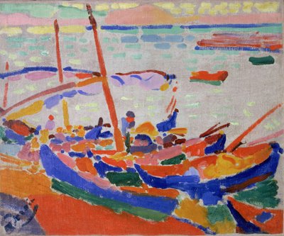 Vissersboten in Collioure (Oriëntaalse Pyreneeën, Frankrijk) (Vissersboot, Collioure) door Andre Derain