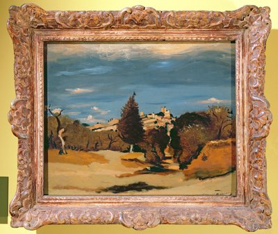 Bomen en dorp, ca. 1932 (olieverf op doek) door Andre Derain