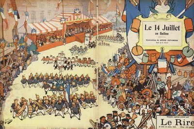 Bastille Dag parade, illustratie voor Le Rire door Andre Devambez