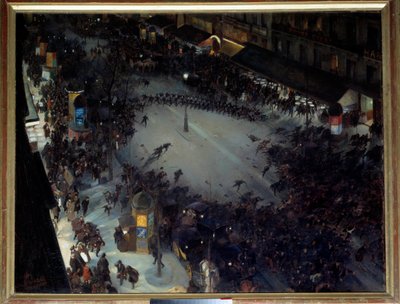 De aanval, Boulevard Montmartre door Andre Devambez