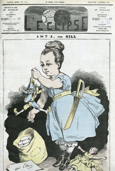 1874: een vrouw manipuleert een pop. Omslag in 