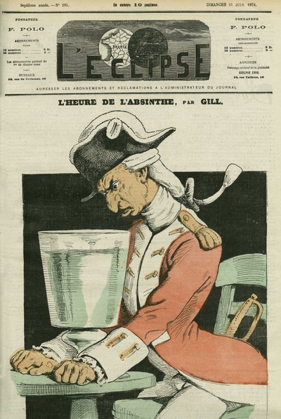 Absint uur, illustratie van een gedicht door Gill. Omslag in 