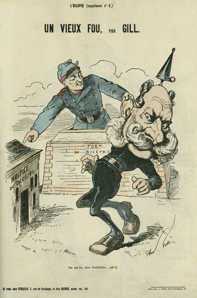 Een oude dwaas, karikatuur door Willem I van Duitsland (1797-1888). Supplement in L