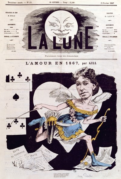 Karikatuur van Cora Pearl (1842-c.1886) uit 