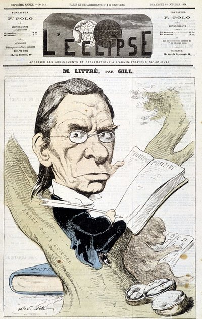 Karikatuurportret van Littré door Gill. Omslag van 