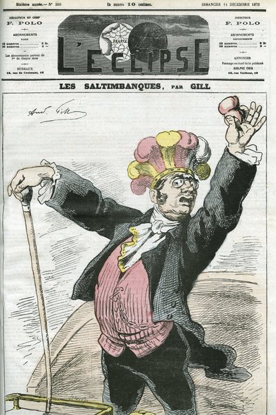 Karikatuur De Saltimbanks, rip! Niet vechten! door Andre Gill