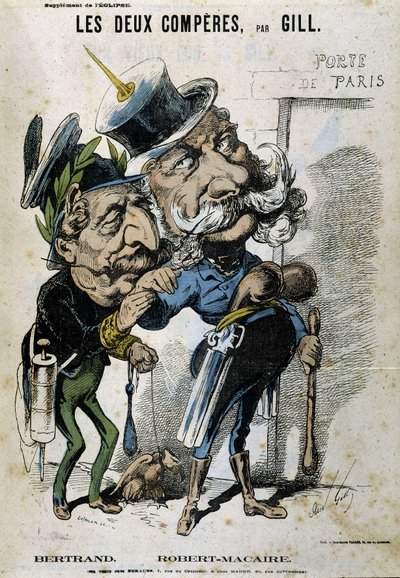 Cartoon over Napoleon III en Bismarck - door Gill, in 