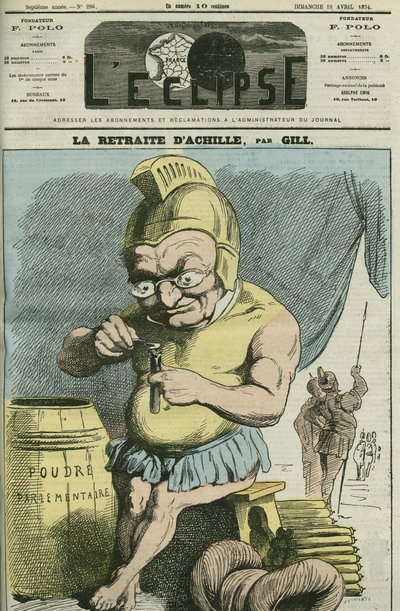 Cartoon van Adolphe Thiers (1797-1877), Franse staatsman. Omslag in 