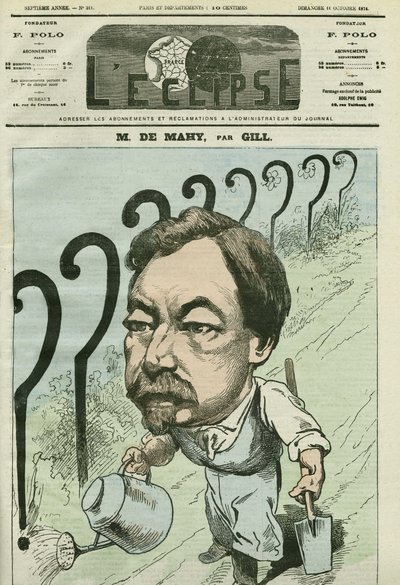Karikatuur van Francois Cesaire de Mahy, Franse arts, journalist en politicus door Andre Gill