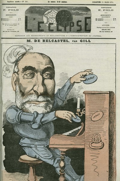 Cartoon door Gabriel de Belcastel (1821-1890), Franse politicus. Omslag in 