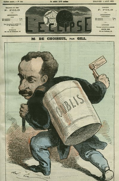 Karikatuur door Horace door Choiseul-Praslin door Andre Gill