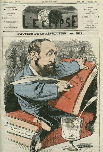 Karikatuur door Jules Claretie, Franse romanschrijver, toneelschrijver en criticus. Omslag in 