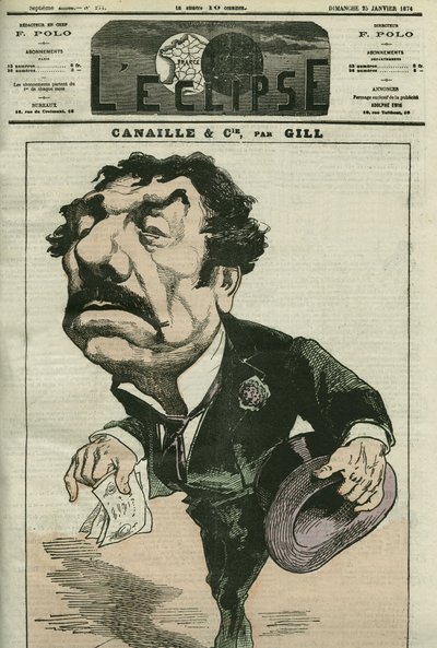 Cartoon door Paulin Menier, Franse acteur. Omslag in 