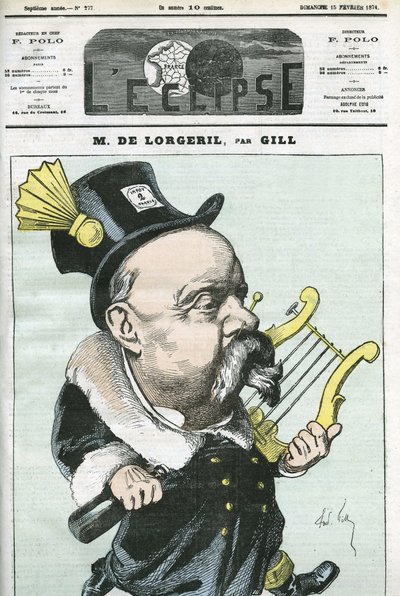 Cartoon door Burggraaf de Lorgeril, Franse politicus. Omslag in L