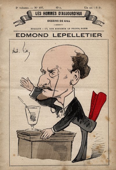 Cartoon van Edmond Lepelletier (1846-1913) radicale Franse journalist en schrijver uit 