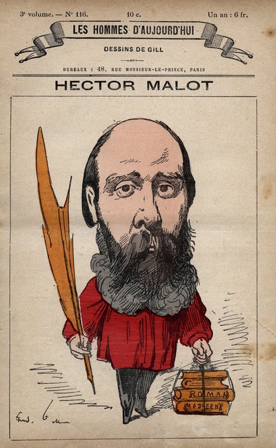 Cartoon van Hector Malot (1830-1907) uit 