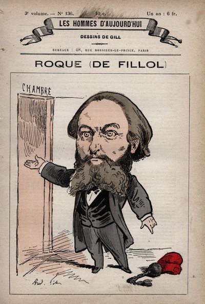 Cartoon van Jean Thoxene Roque door Fillol 1824-1889 Engelse politicus uit 