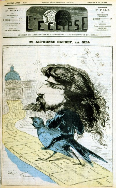 Cartoon over Alphonse Daudet en de Franse Academie - door Gill, in 