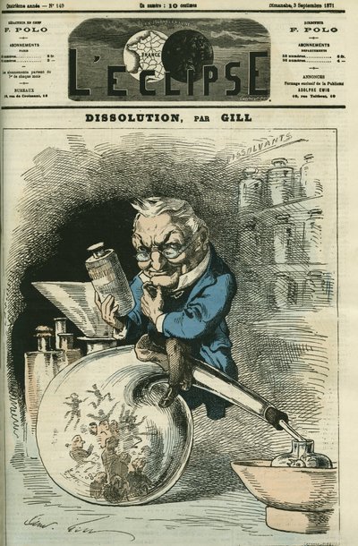 Ontbinding, Adolphe Thiers (1797-1877), historicus en president van de republiek. Omslag in L