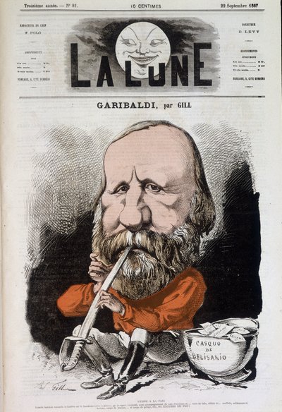 Giuseppe Garibaldi (1807-1882), hymne aan de vrede - door Gill, in 